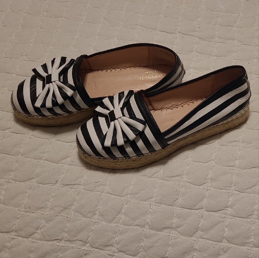 Prada Black and White Espadrille Flats with Zebra Print